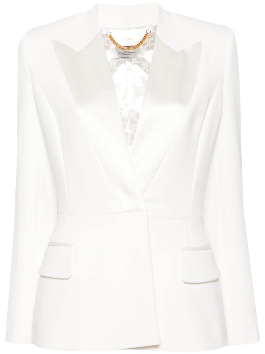 crepe double-breasted jacket