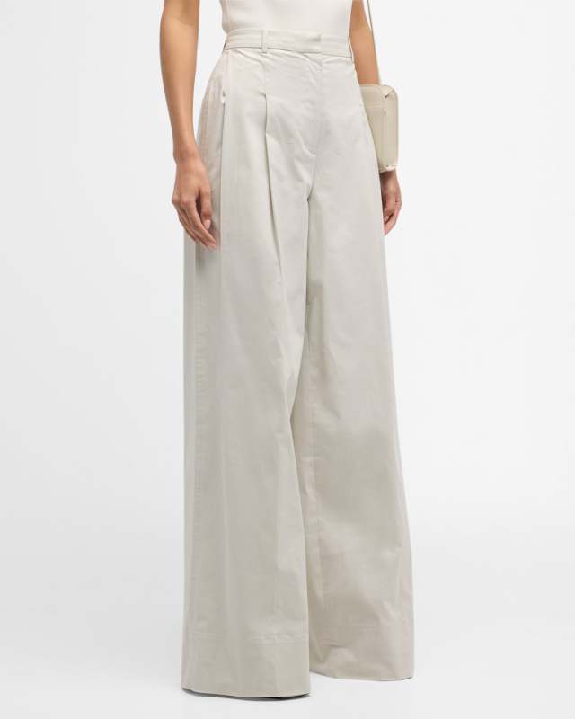 Pleated Wide-Leg Trousers