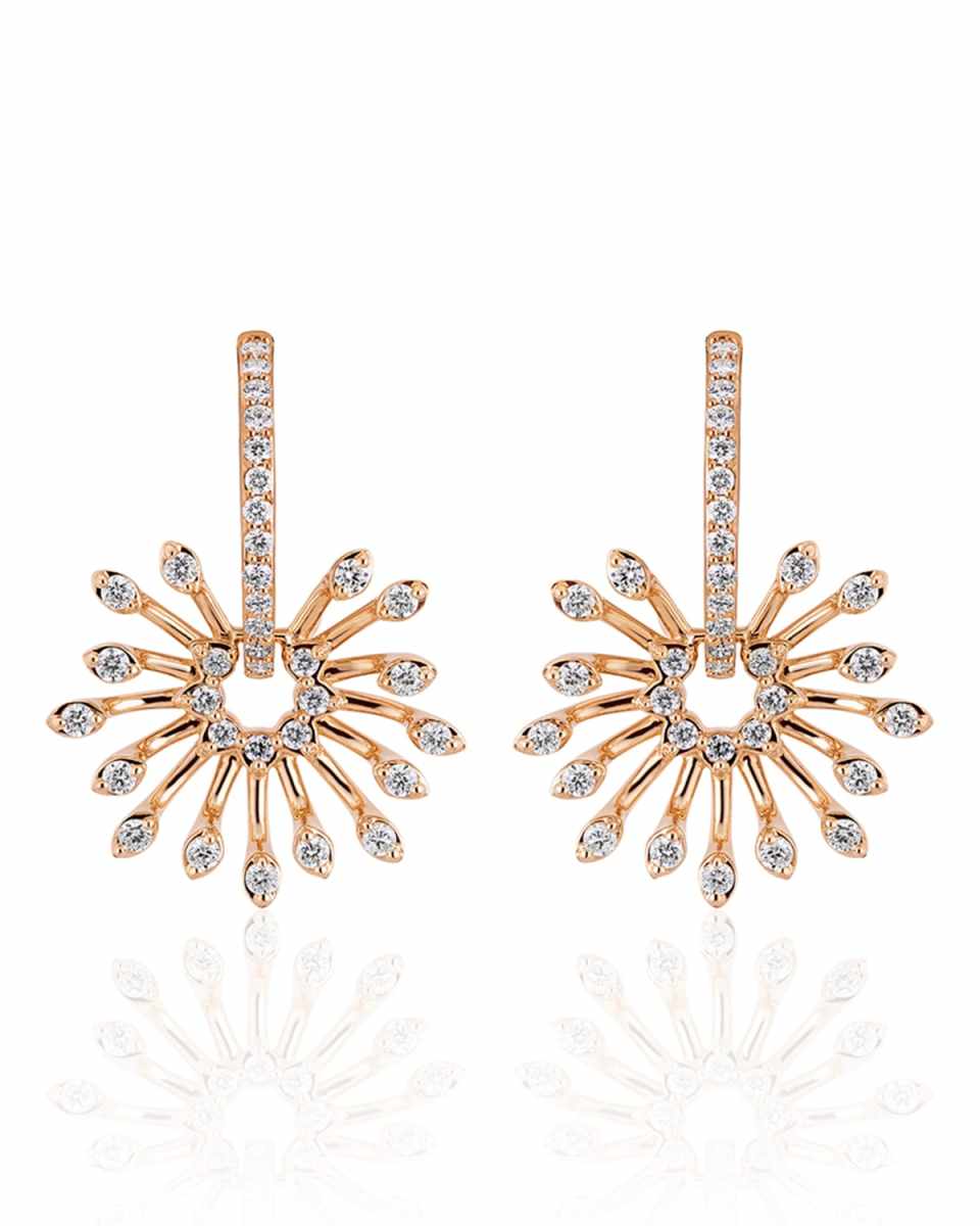 Luminus 18k Pink Gold Stemmed Diamond Drop Earrings