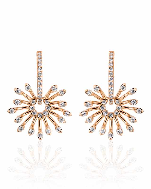 Luminus 18k Pink Gold Stemmed Diamond Drop Earrings