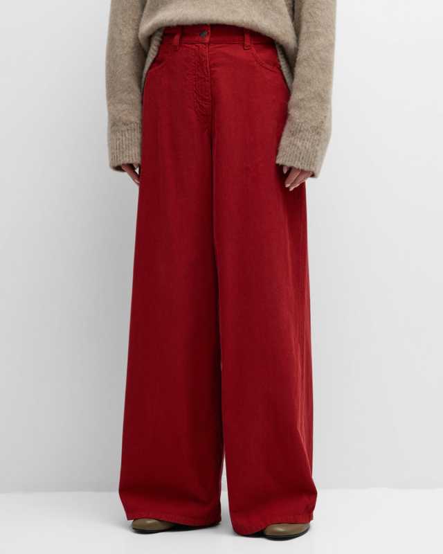Chan Wide-Leg Corduroy Pants