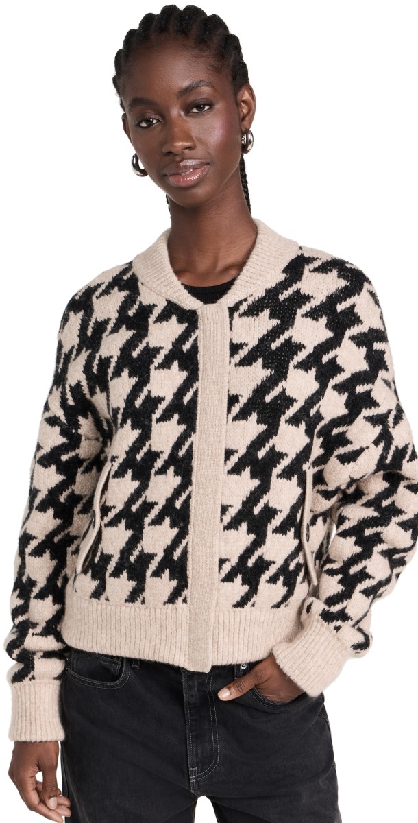 Closed Zip Cardigan Long Sleeve Black