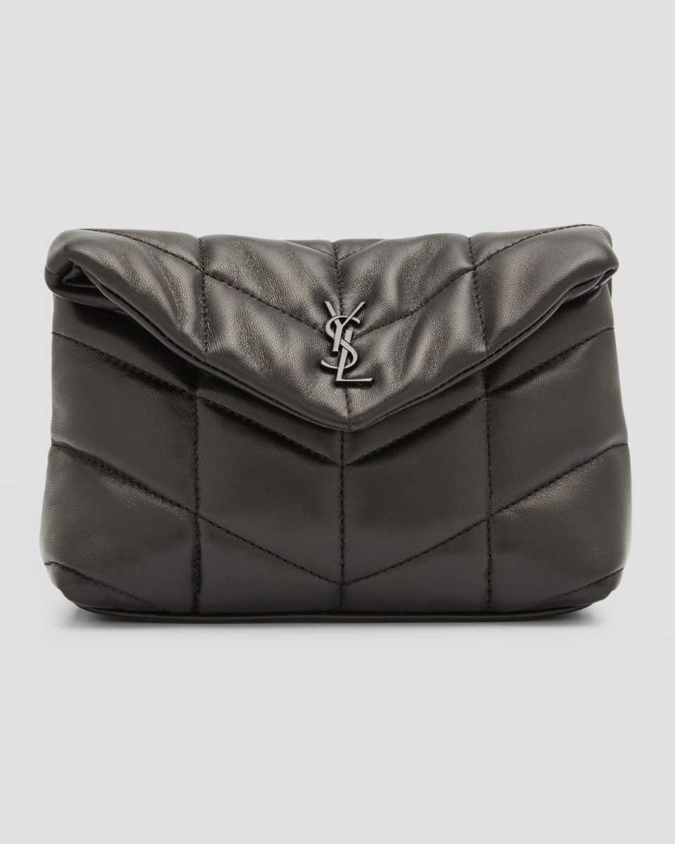 Lou Puffer YSL Pouch in Quilted Leather
