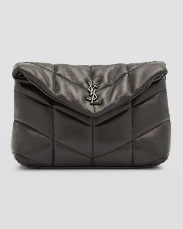 Lou Puffer YSL Pouch in Quilted Leather