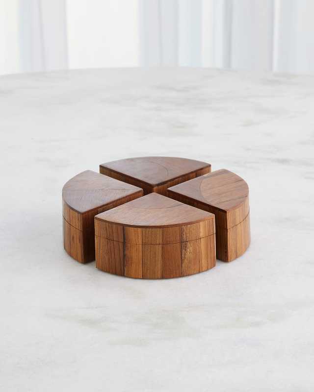 9" Quartered Wood Box Set