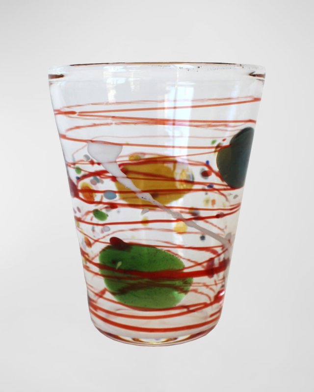 Multicolor Swirl Water Glass