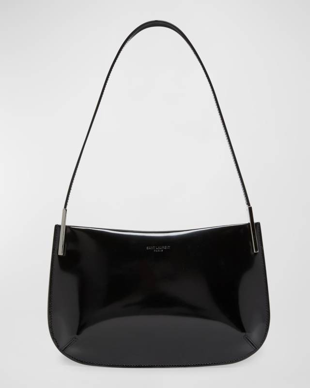 Mini Flat Shoulder Bag in Patent Leather