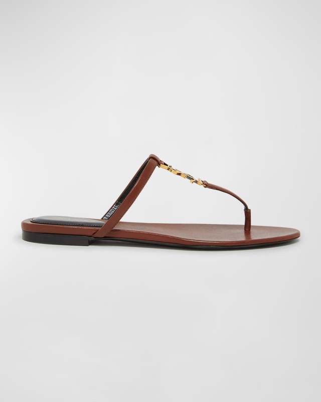 Cassandra Leather YSL Thong Sandals