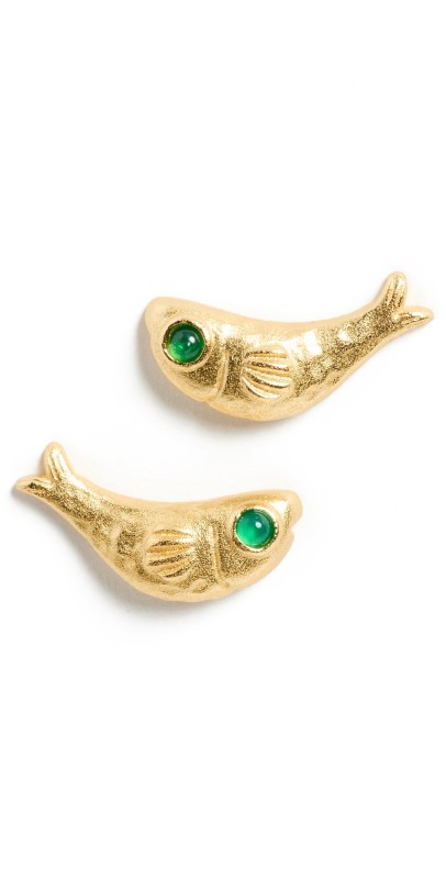 Anni Lu Gone Fishing Earrings Gold