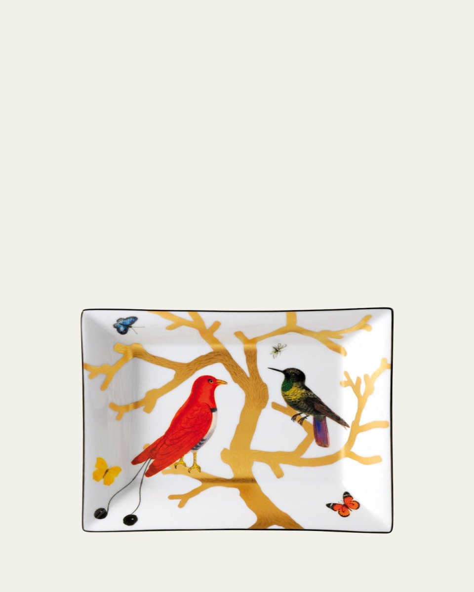 Aux Oiseaux Rectangular Dish, 7.9" x 6.3"