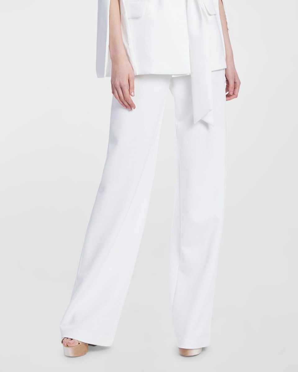 High-Rise Wide-Leg Scuba Pants