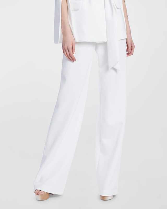 High-Rise Wide-Leg Scuba Pants