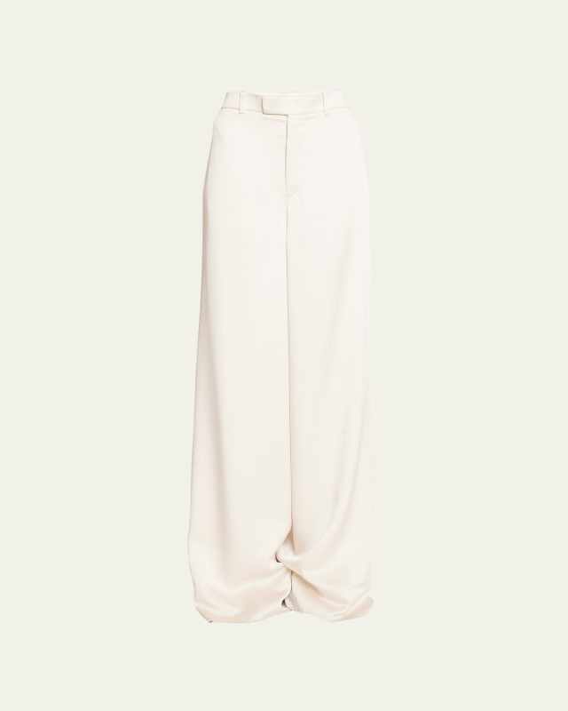 Satin Wide-Leg Trousers