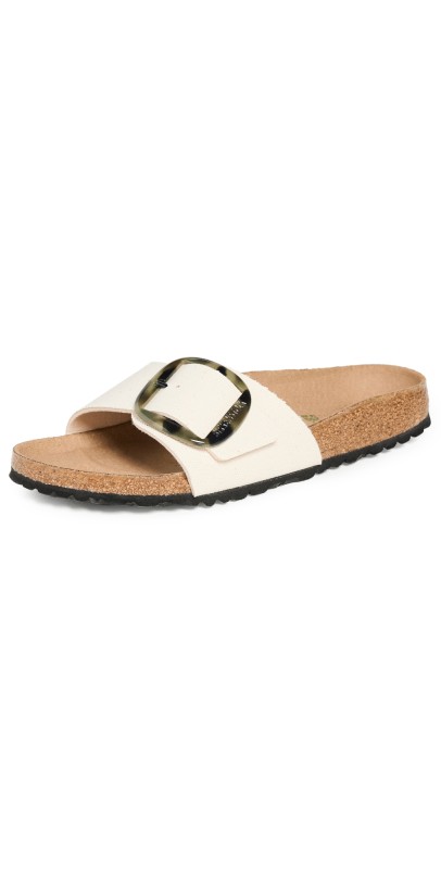 Birkenstock Madrid Big Buckle Canvas Sandals Eggshell