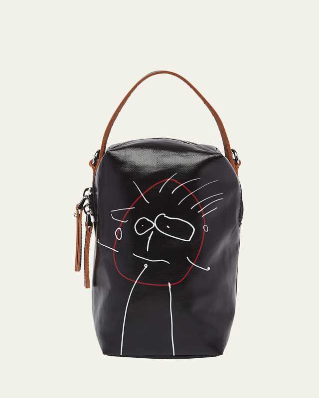 Pili Graphic-Print Canvas Bucket Bag