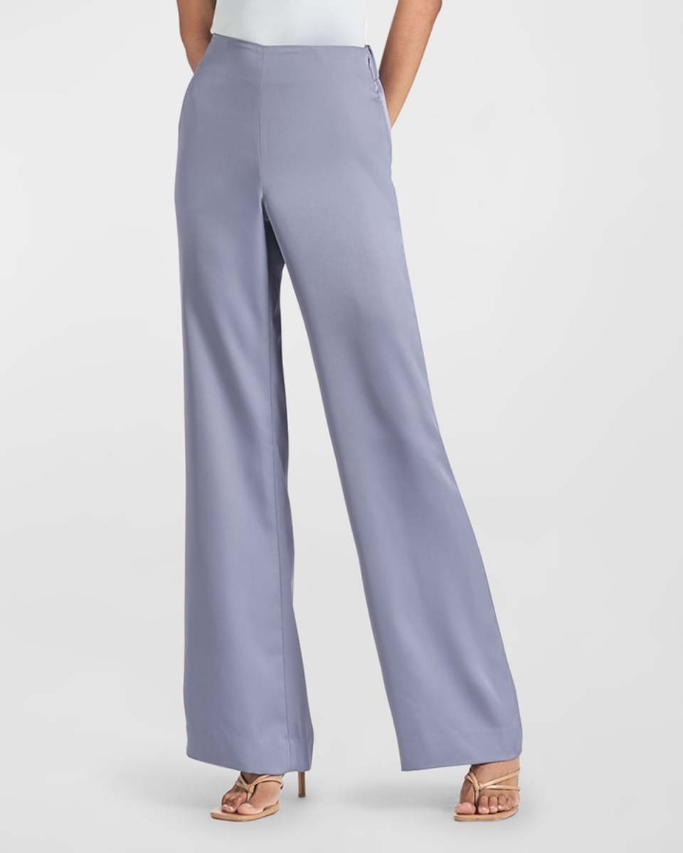 Bri High-Rise Straight-Leg Twill Pants