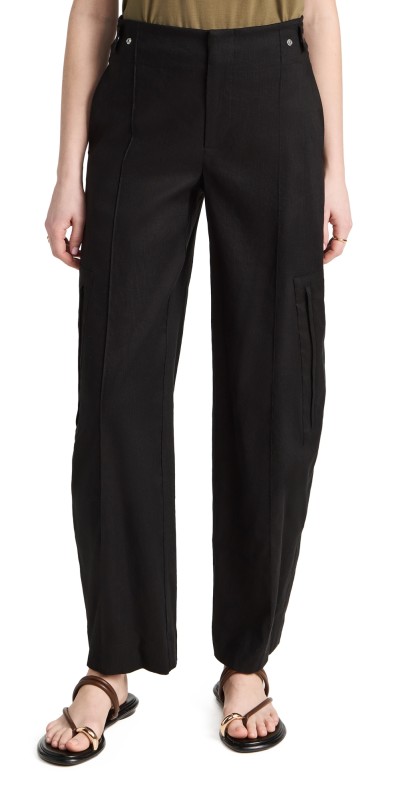 Vince High Waist Tailored Utility Trousers Black