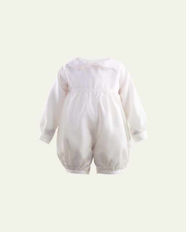 Girl's Long-Sleeve Cotton Babysuit, Size 3M-12