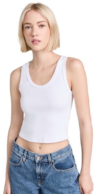 perfectwhitetee Blondie Structured Rib Bra Friendly Tank True Black