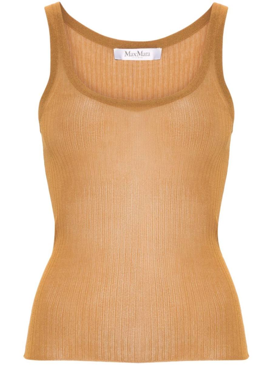 semi-sheer fine-ribbed top