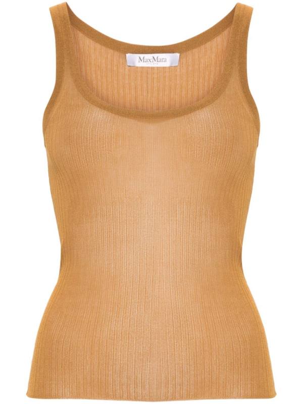 semi-sheer fine-ribbed top