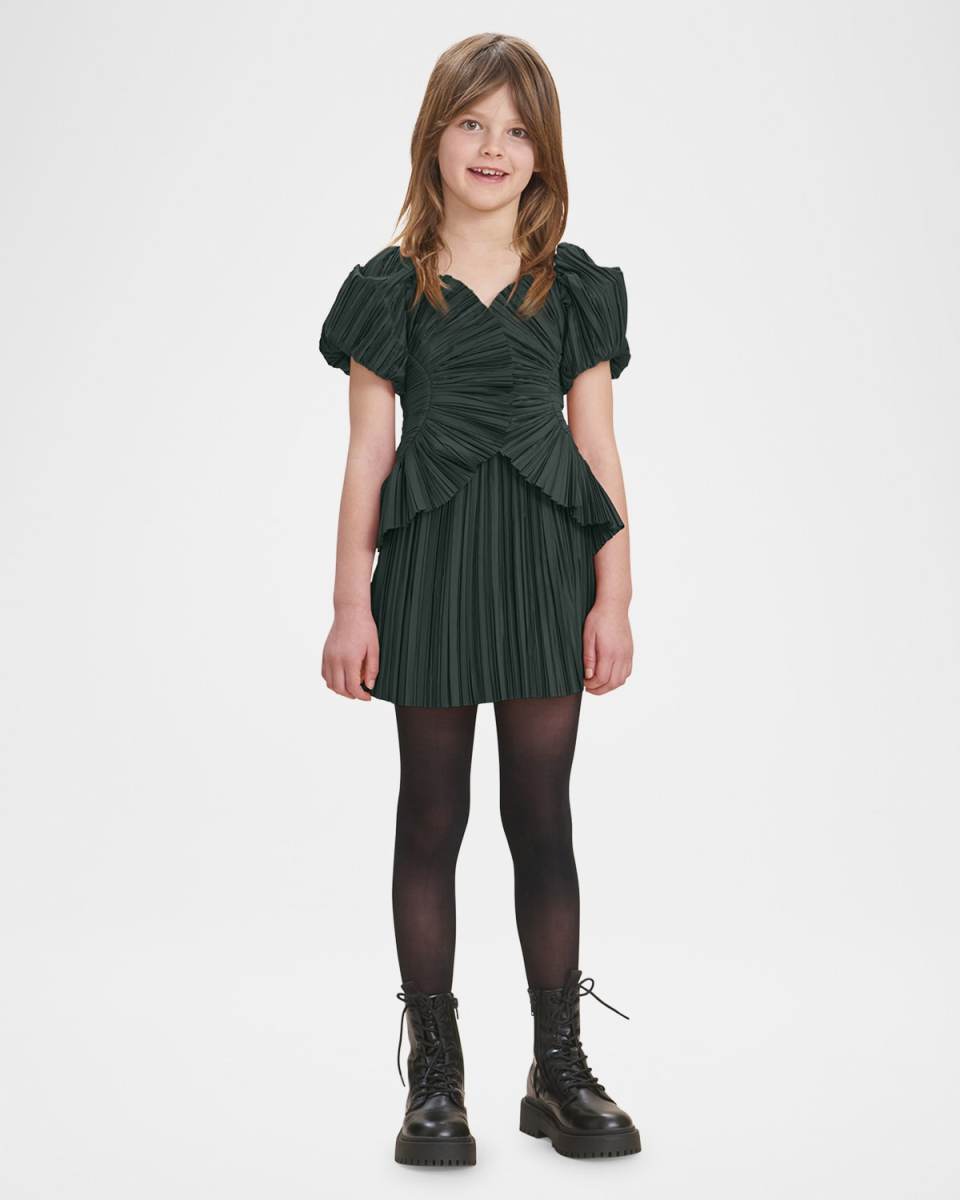 Girl's Charlique Plisse Dress, Size 4-12