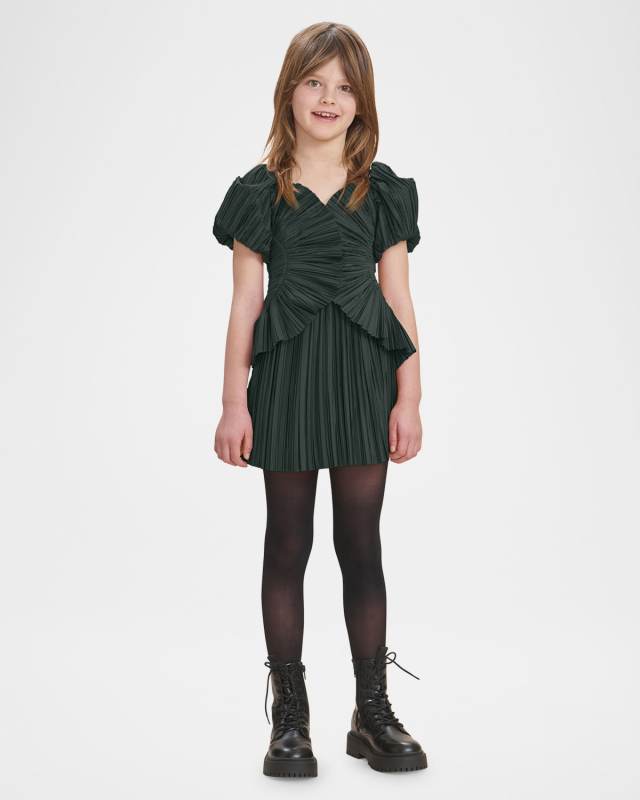 Girl's Charlique Plisse Dress, Size 4-12