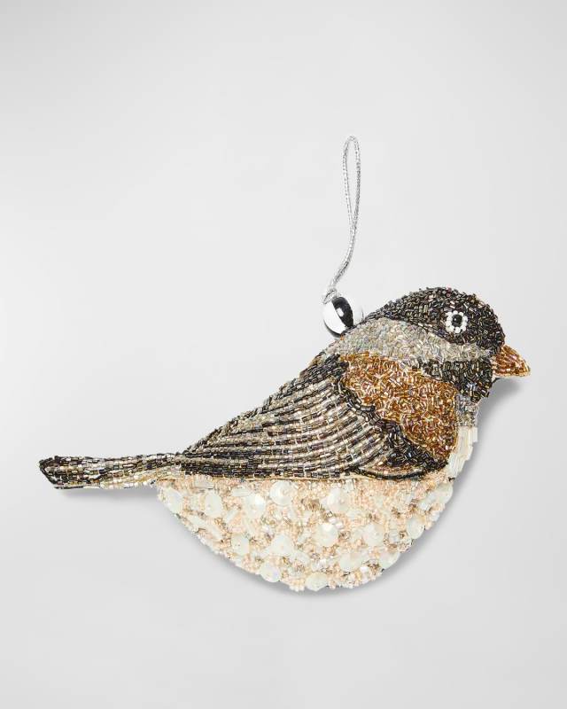 Sparrow Bird Beaded Ornament