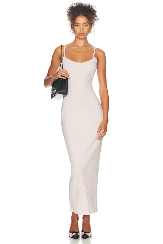 HELSA Pointelle Camisole Maxi Dress