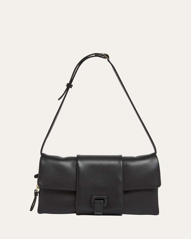 Flip Napa Leather Shoulder Bag