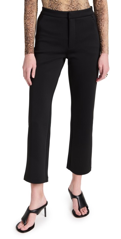 Good American Shiny Scuba Cropped Trousers Black001