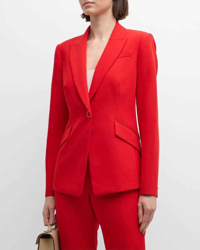 Single-Button Cady Blazer