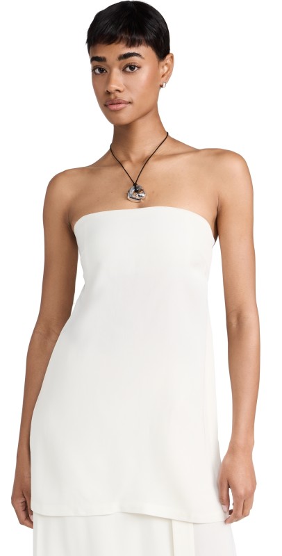 St. Agni Strapless Buckle Back Top Off White