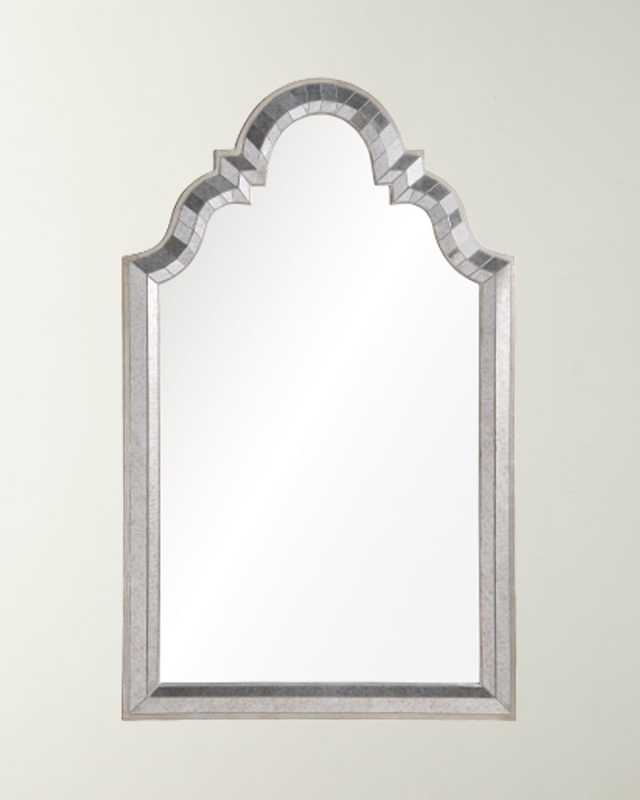 Antiqued Silver Lead Carved Mirror
