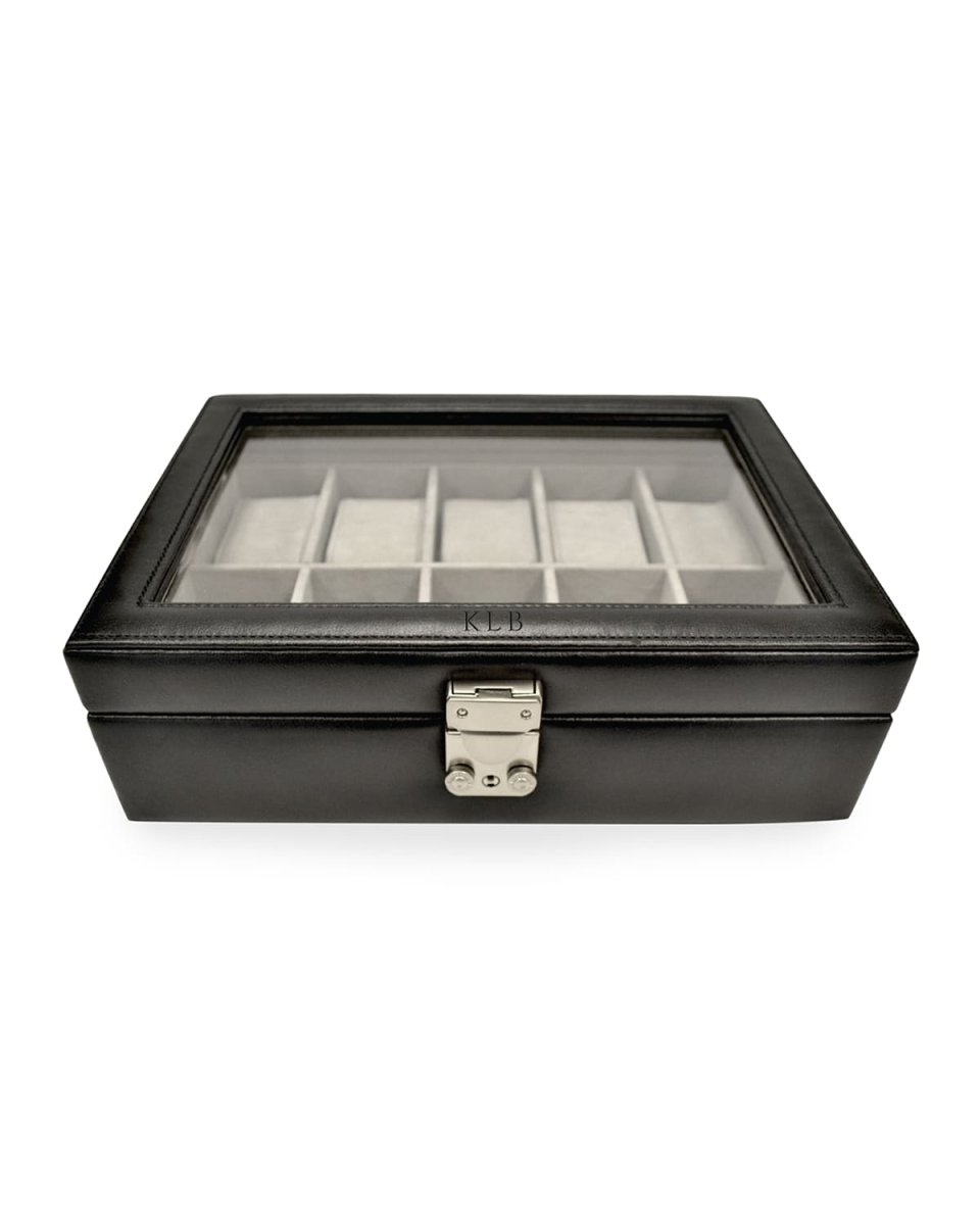 Personalized Leather 10-Watch Display Case