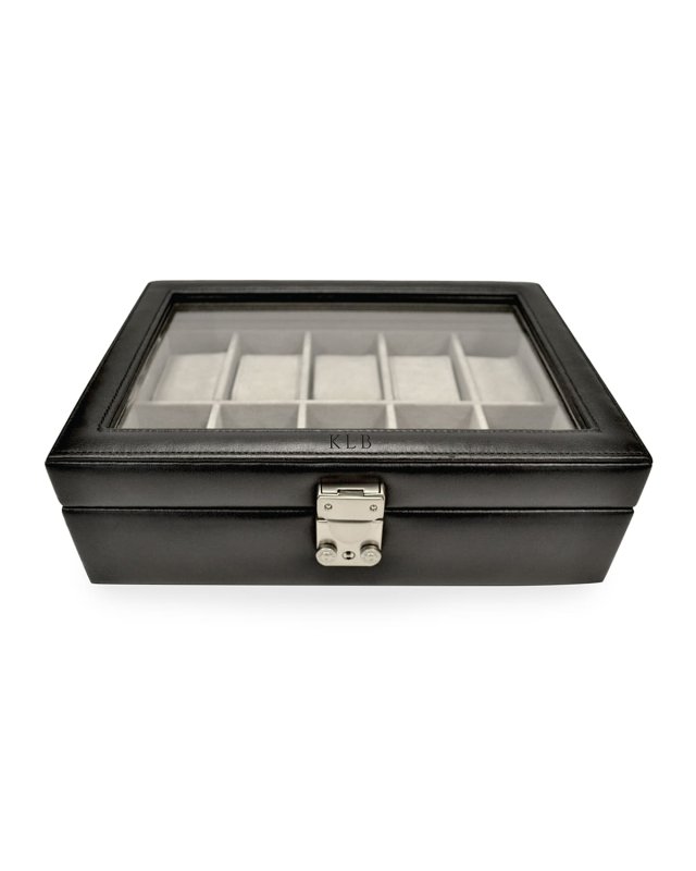 Personalized Leather 10-Watch Display Case