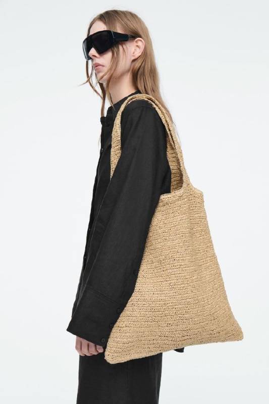 COS OVERSIZED SHOPPER - RAFFIA