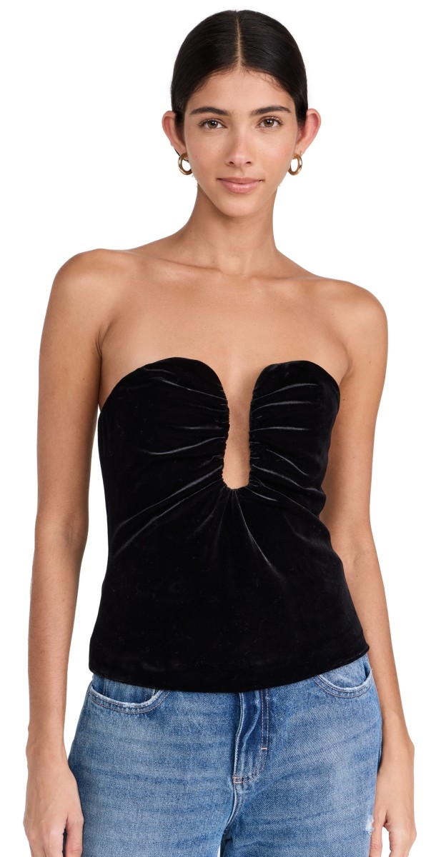 ASTR the Label Arista Velvet Top Black