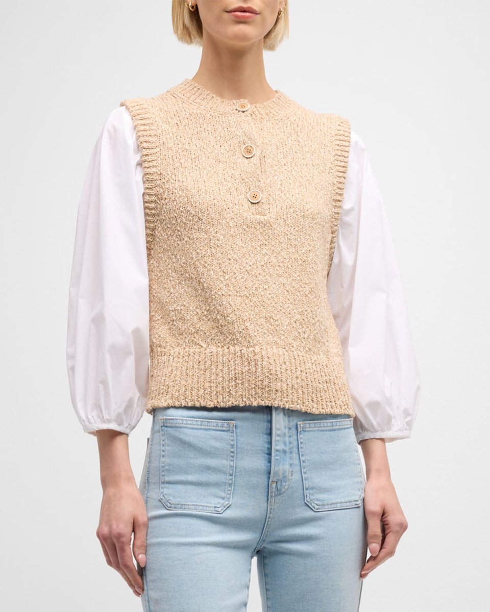 Shawnet Mixed-Media Pullover