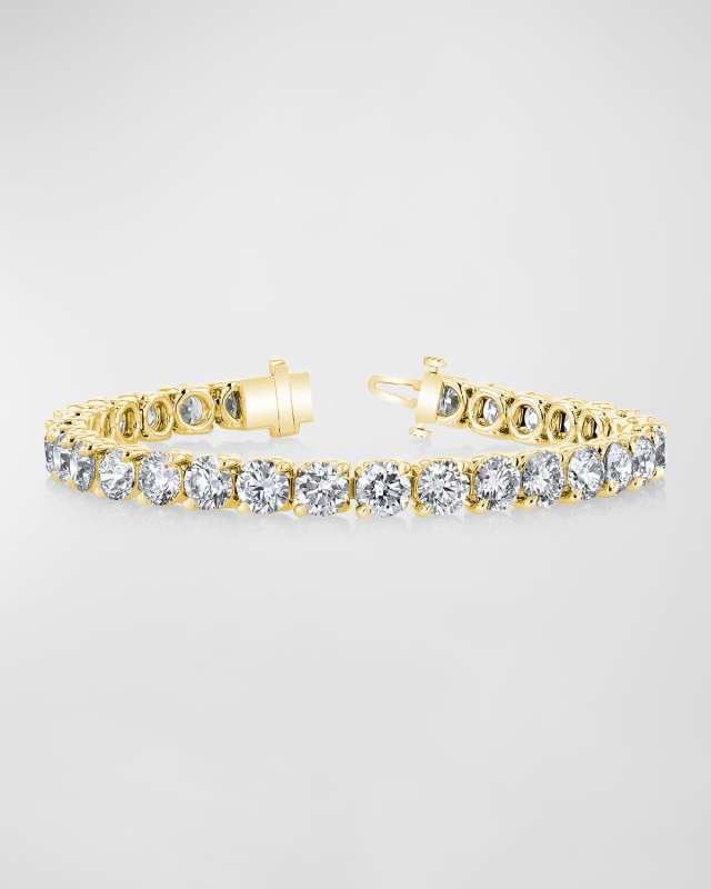 x Danielle Klein 18K Gold Round-Cut Diamond Buttercup Tennis Bracelet, 9.00tcw, 7"L