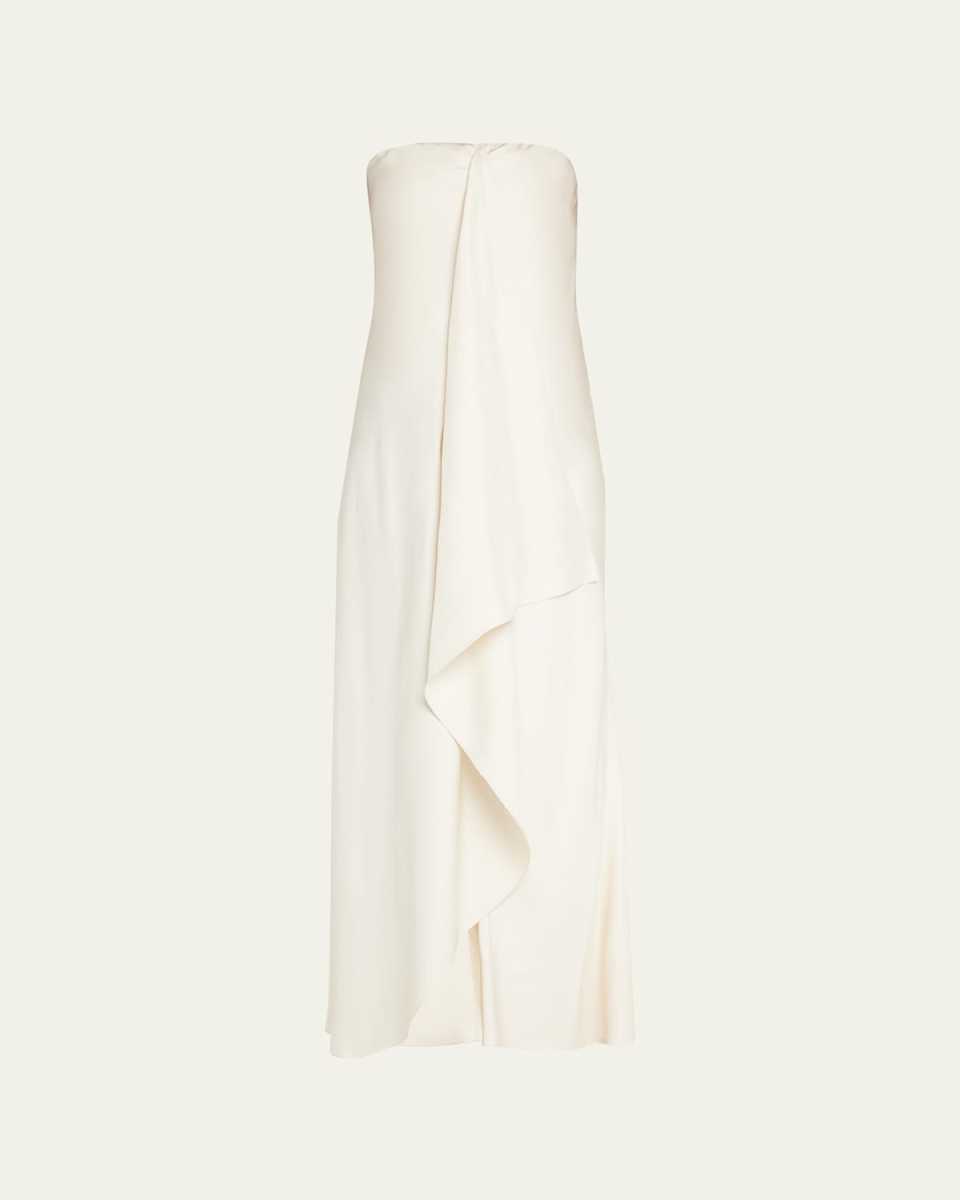 Silk Dress w/ Cascade Front