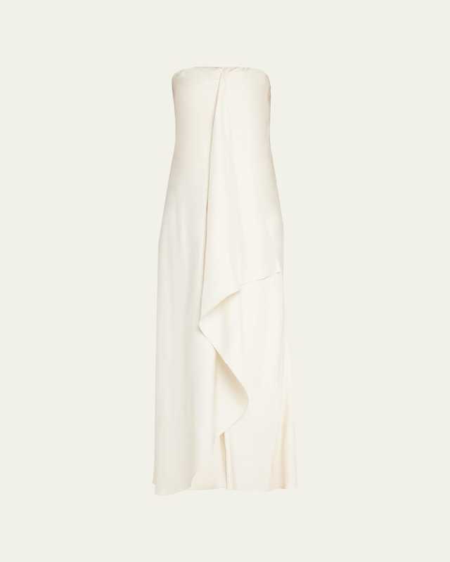 Silk Dress w/ Cascade Front