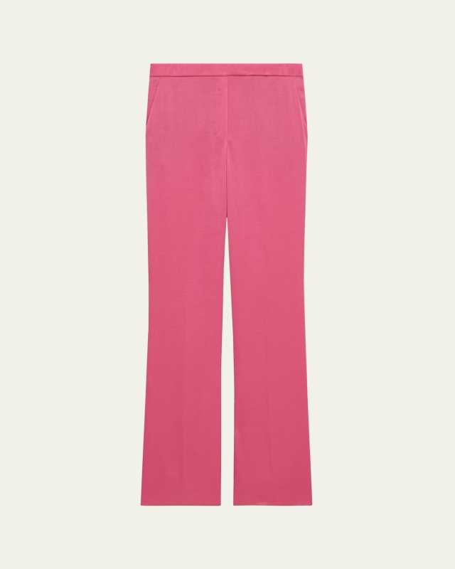 Crushed Satin Slim Pull-On Pants