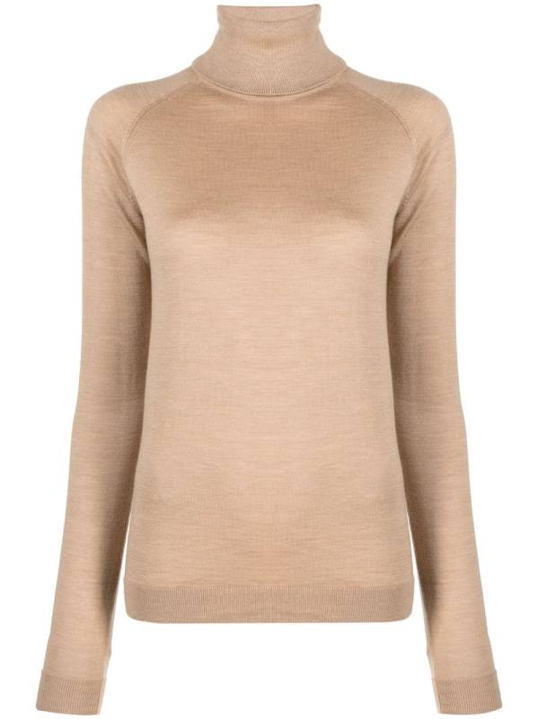 roll-neck fine-knit jumper