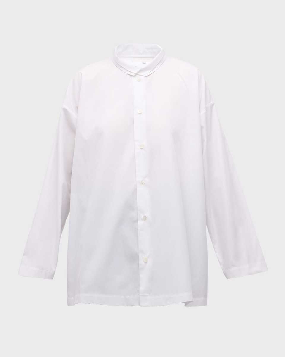 Slim A-Line Two Collar Shirt With Step Insert (Long Length