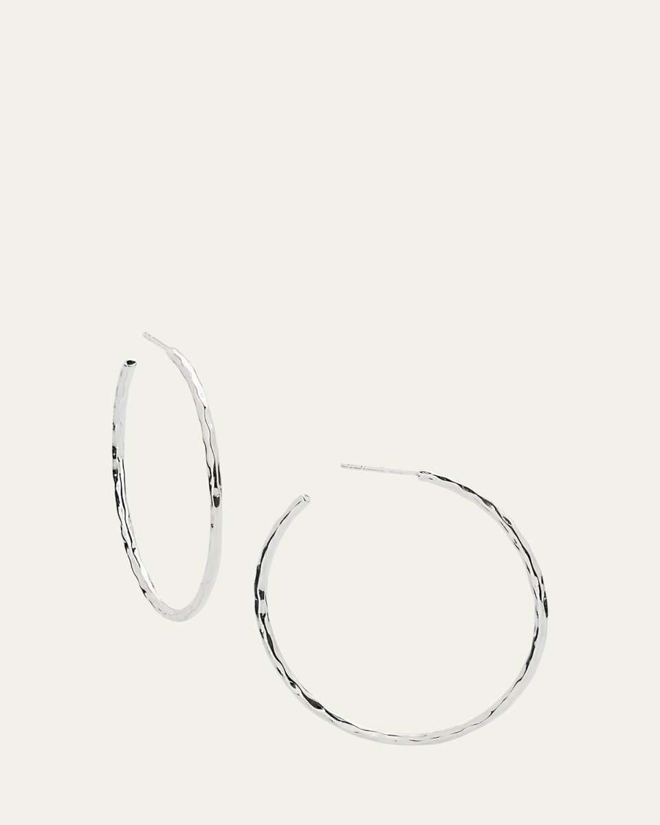 Medium Squiggle Hoop Earrings in Sterling Silver