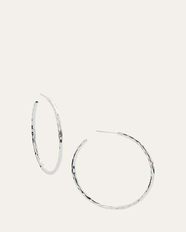 Medium Squiggle Hoop Earrings in Sterling Silver