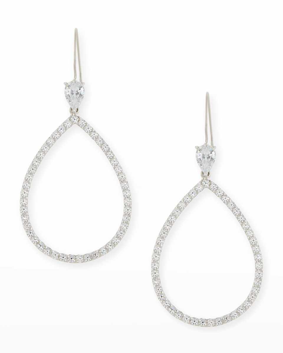 Open CZ Crystal Teardrop Earrings