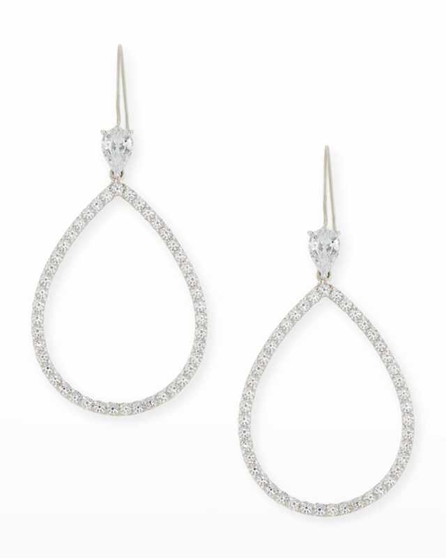 Open CZ Crystal Teardrop Earrings
