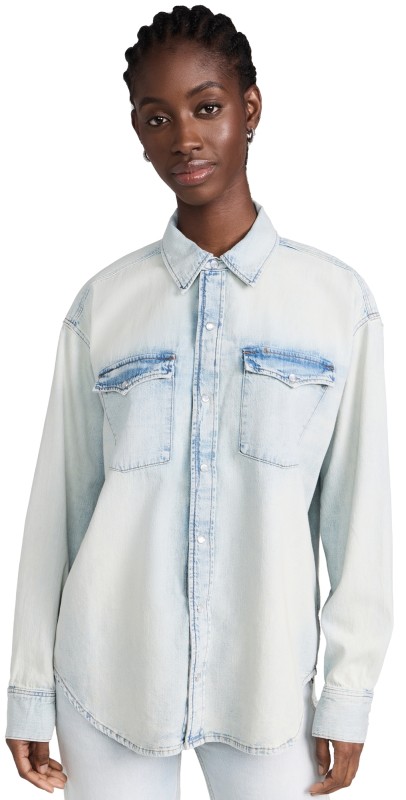 RE/DONE Oversized Denim Shirt Sunfaded Blue
